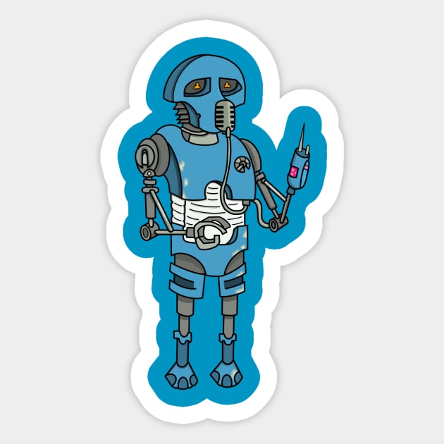 Med Droid Sticker by NikInked